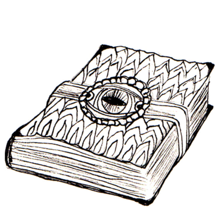 Illustraton of Lamia's Bible from the Dragon Village series.