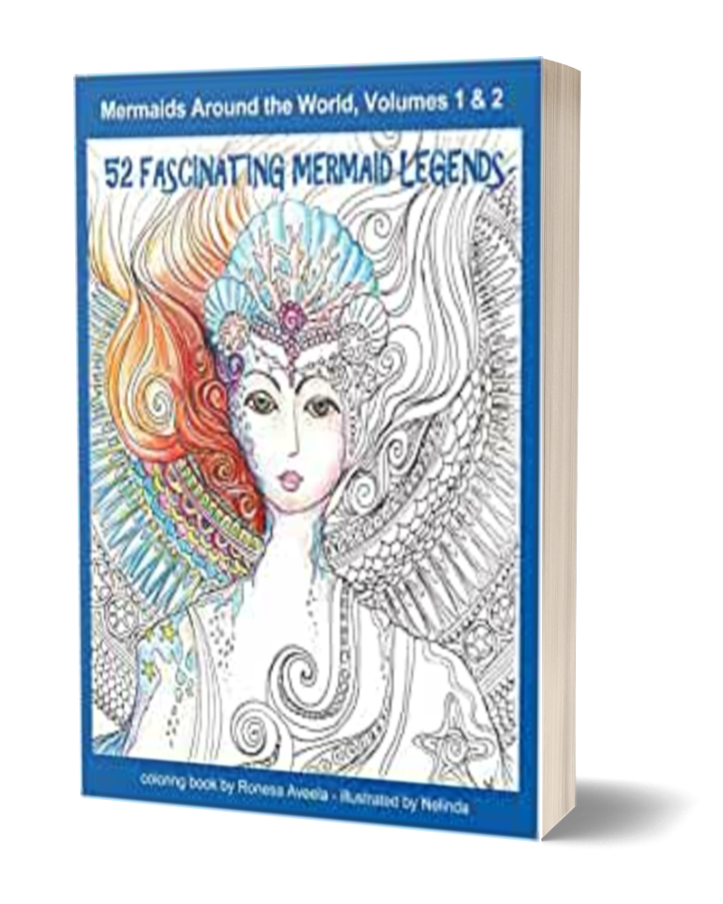 52 Fascinating Mermaid Legends paperback coloring book for adults by Ronesa Aveela