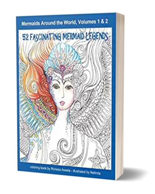 52 Fascinating Mermaid Legends paperback coloring book for adults by Ronesa Aveela