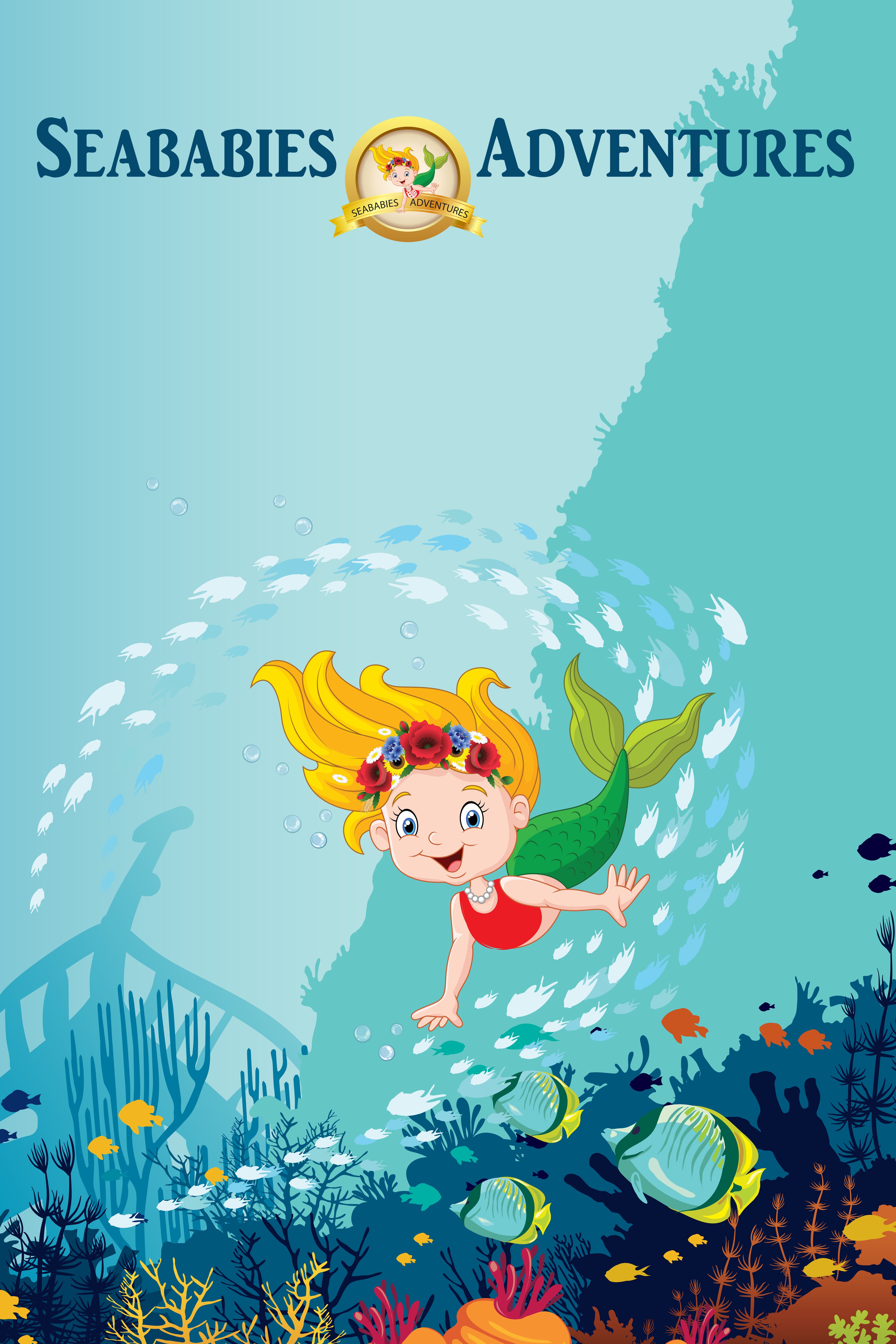 Digital poster for Whimsea Wishes Upon a Star, children's picture book in the Seababies Adventures series by Ronesa Aveela