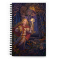 Spiral notebook of Baba Yaga and Vasilisa digital art print by Alexander Petkov. Commissioned illustration of the flaming skull from Slavic folklore.