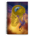 Spiral notebook from commissioned digital illustration by Alexander Petkov of a modern Baba Yaga. This digital art print features the witch launching into space on her upgraded mortar, the Chutura Pestle XSpace.
