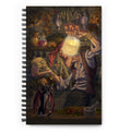 Spiral notebook with Baba Yaga folklore digital art print by Alexander Petkov. Commissioned illustration of the Slavic witch with spells and magical herbs.
