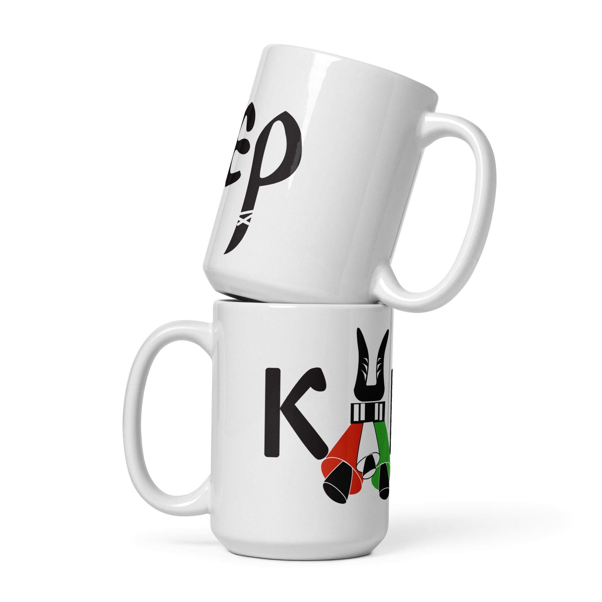 Mockup of two Bulgarian Kuker mugs.
