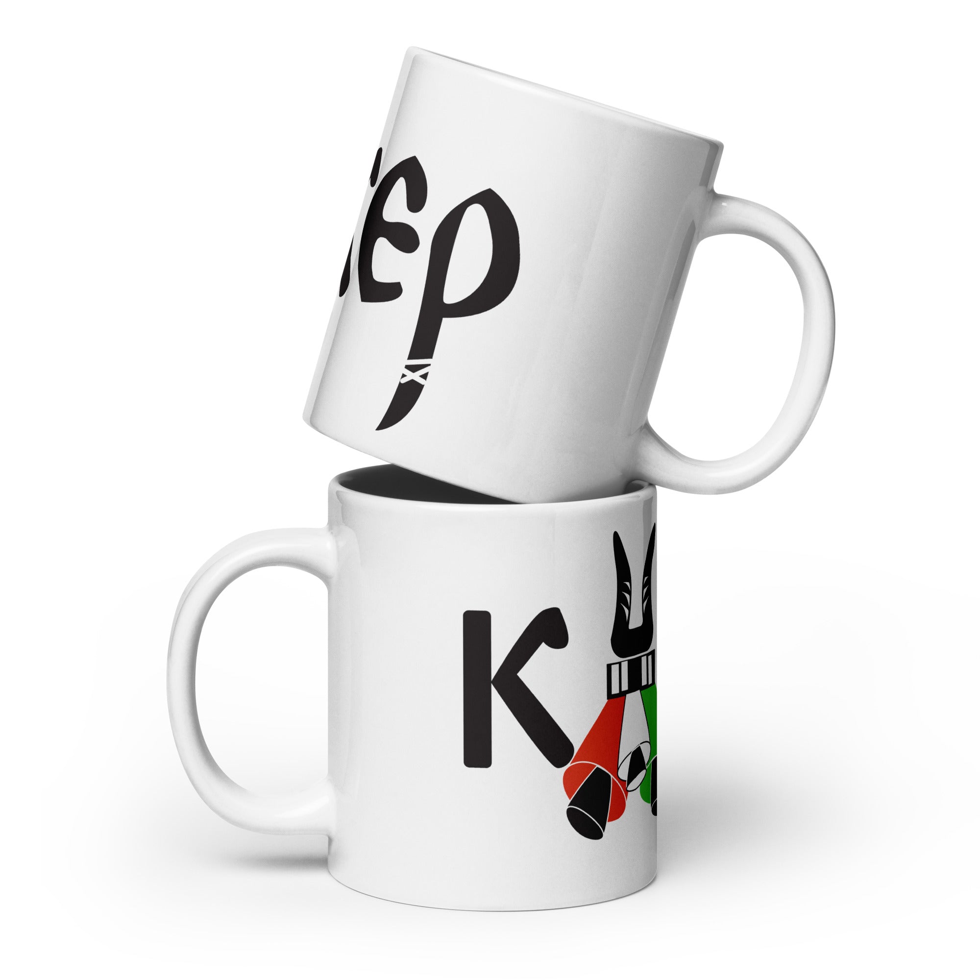 Mockup of two Bulgarian Kuker mugs.