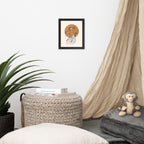Mockup of black framed poster of a Samodiva, a divine folklore spirit digital art print by Nelinda. Illustration portraying the Samodiva as a divine forest spirit.
