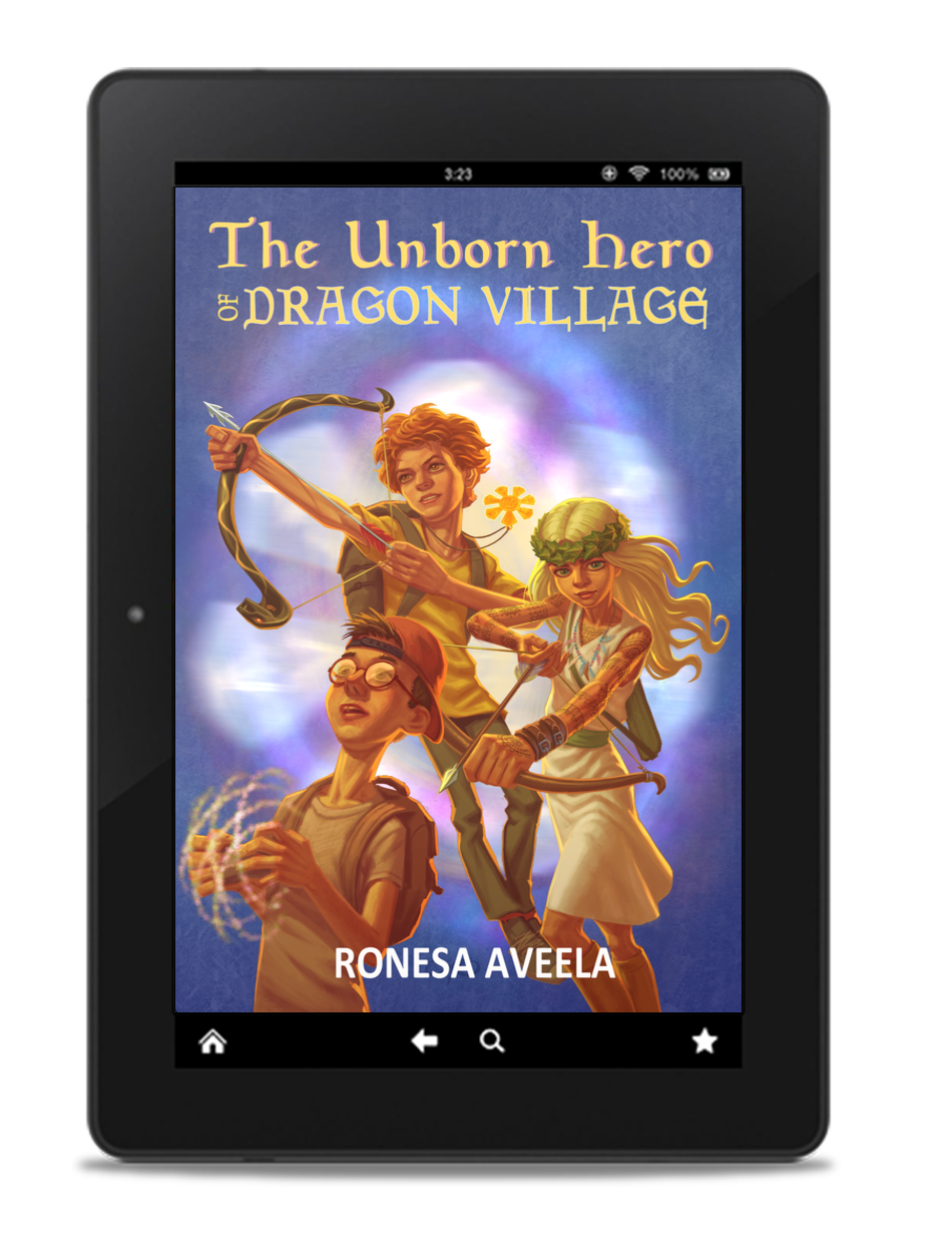 Ebook of The Unborn Hero of Dragon Village, Book 1 in the Dragon Village middle-grade fantasy series by Ronesa Aveela, a Slavic portal fantasy and coming-of-age adventure
