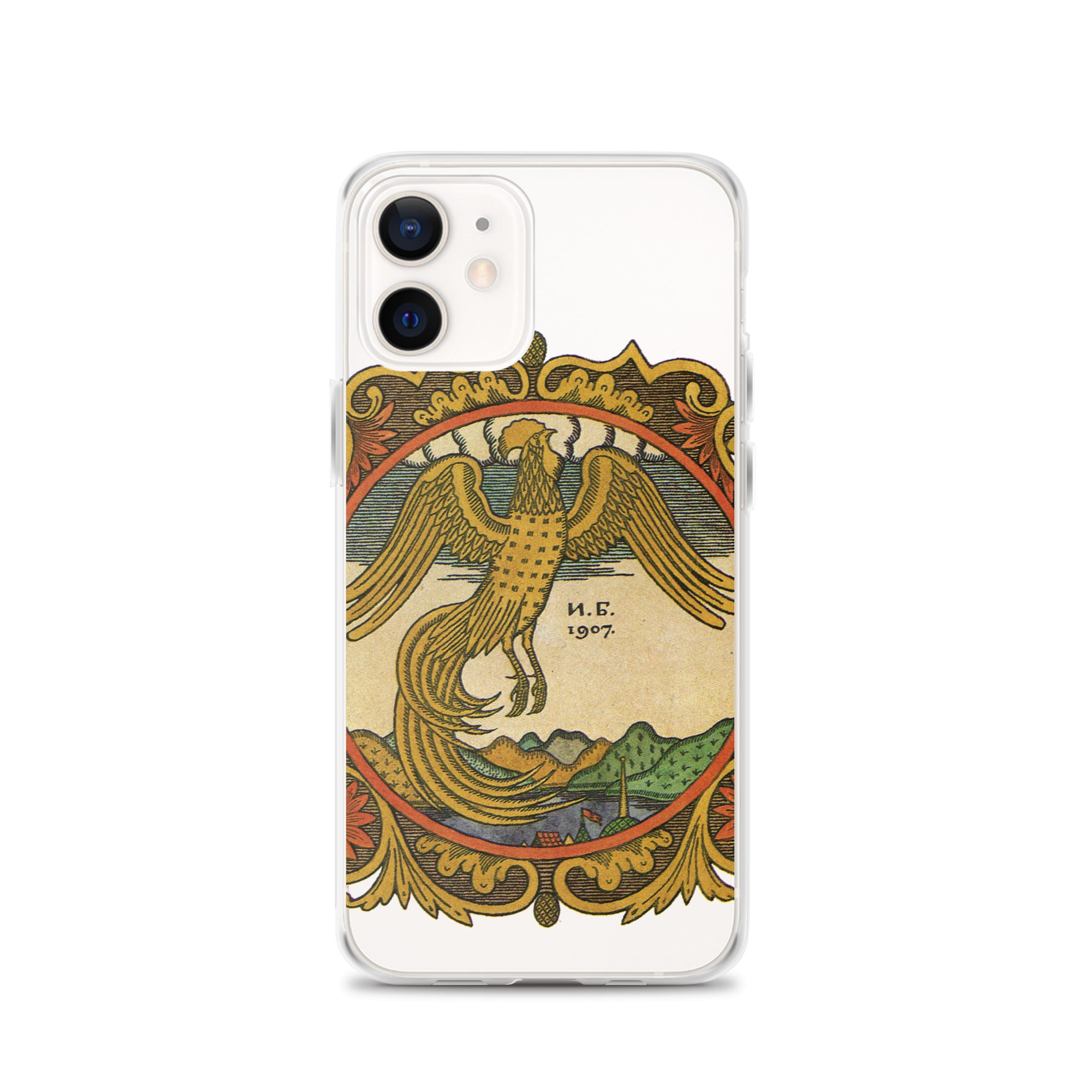 Golden rooster, illustration by Ivan Bilibin, on iPhone case.