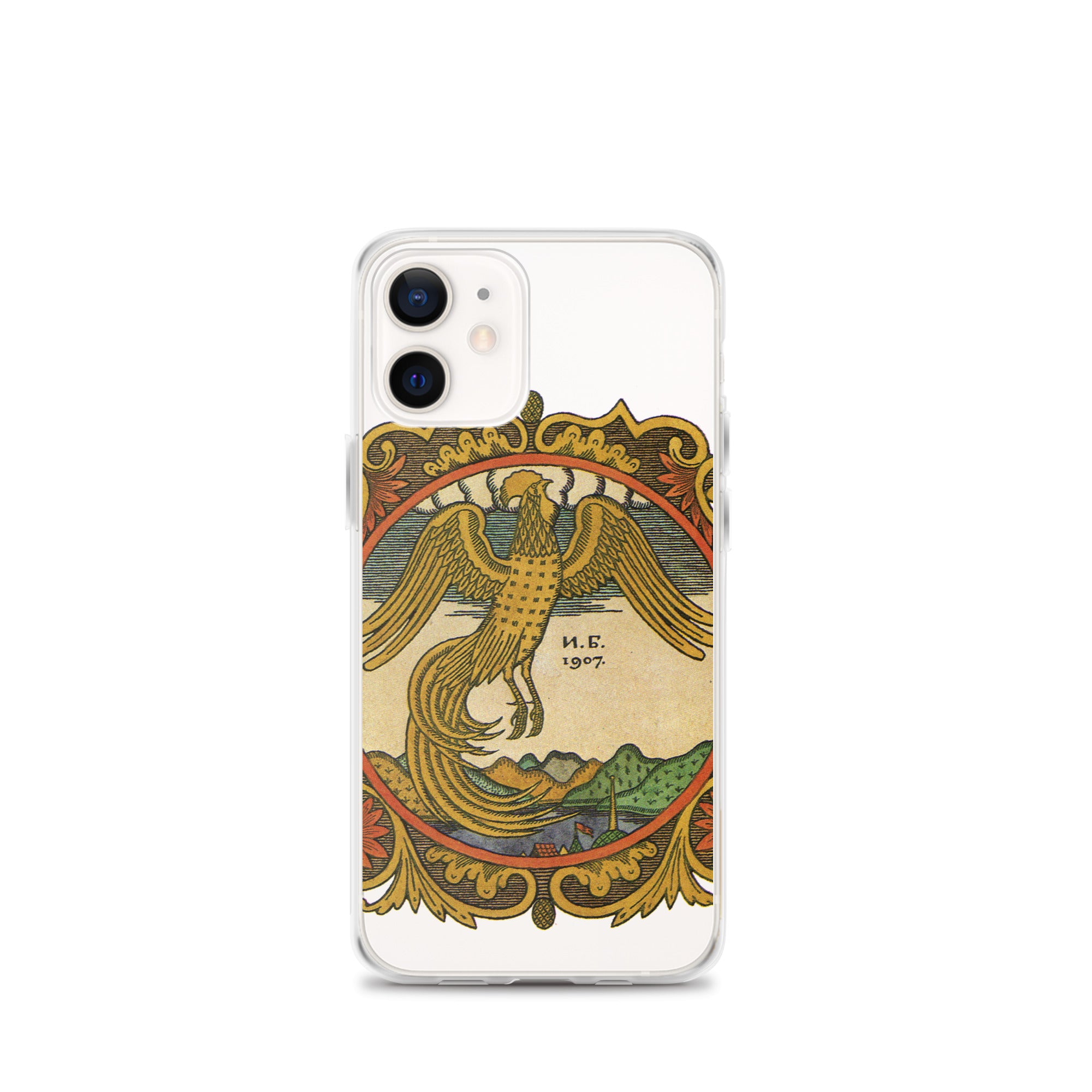 Golden rooster, illustration by Ivan Bilibin, on iPhone case.