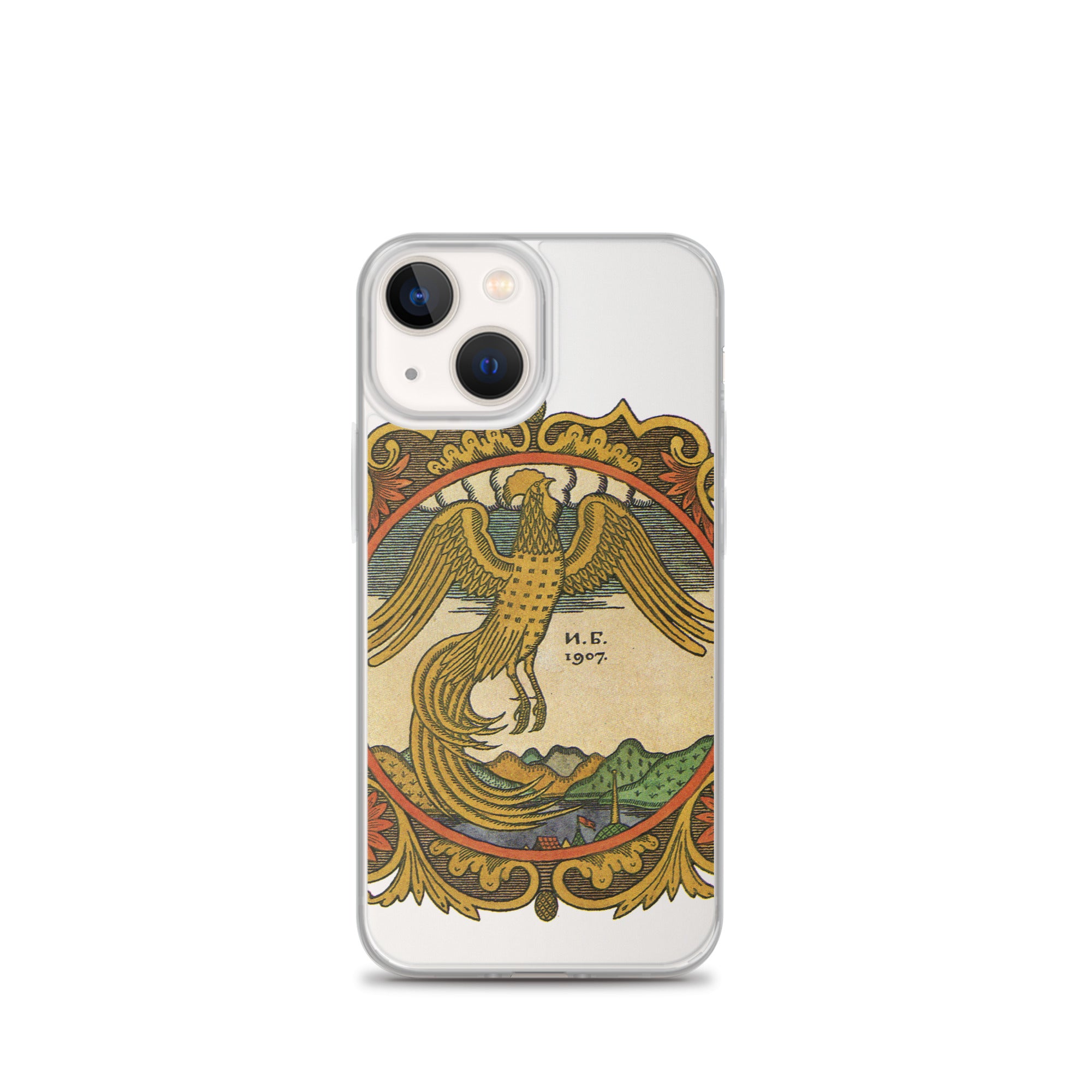 Golden rooster, illustration by Ivan Bilibin, on iPhone case.