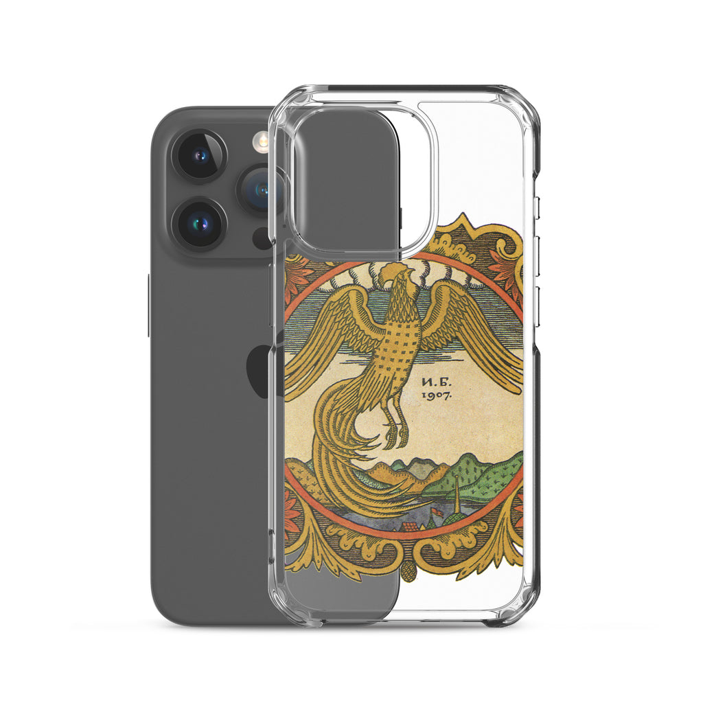 Golden rooster, illustration by Ivan Bilibin, on iPhone case.