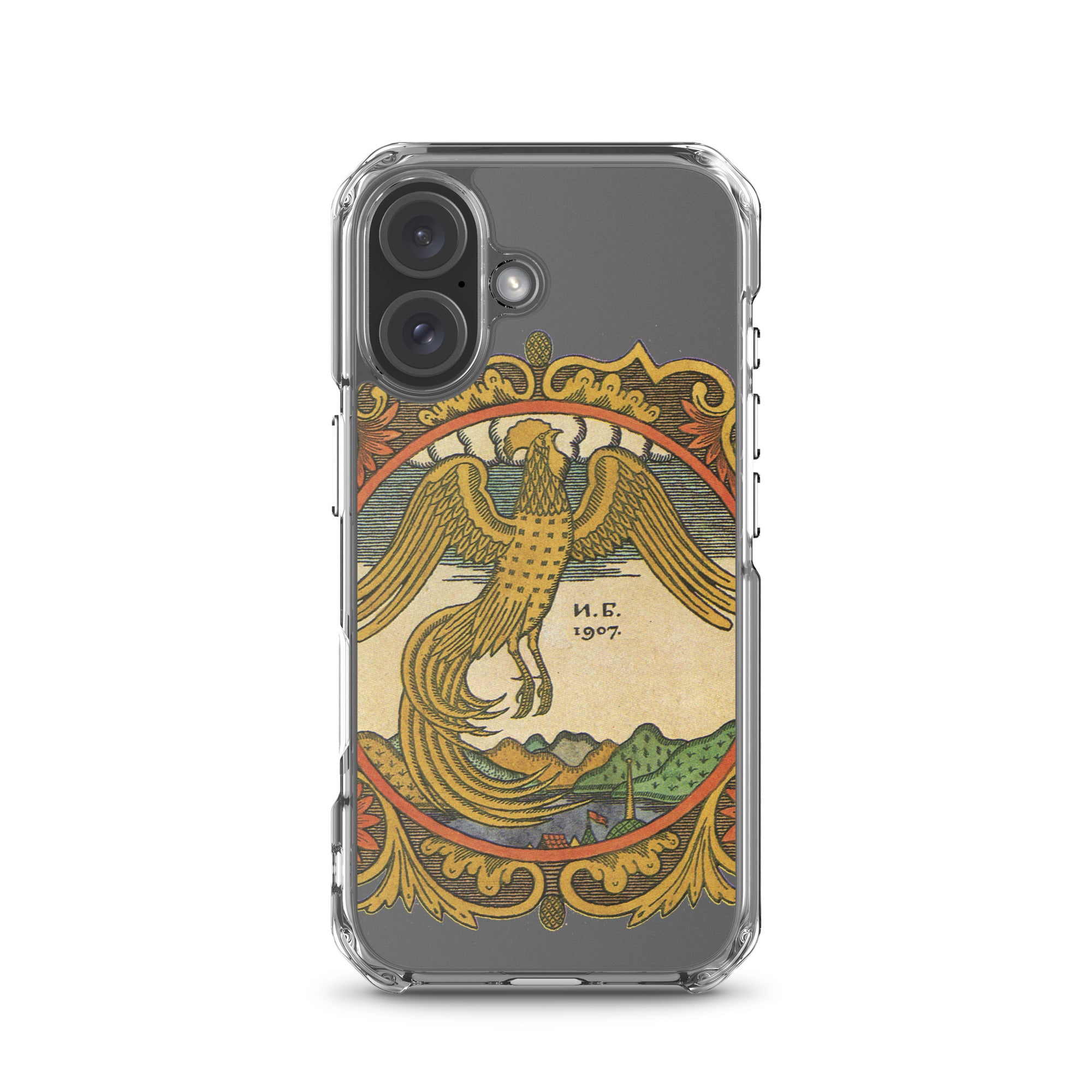 Golden rooster, illustration by Ivan Bilibin, on iPhone case.