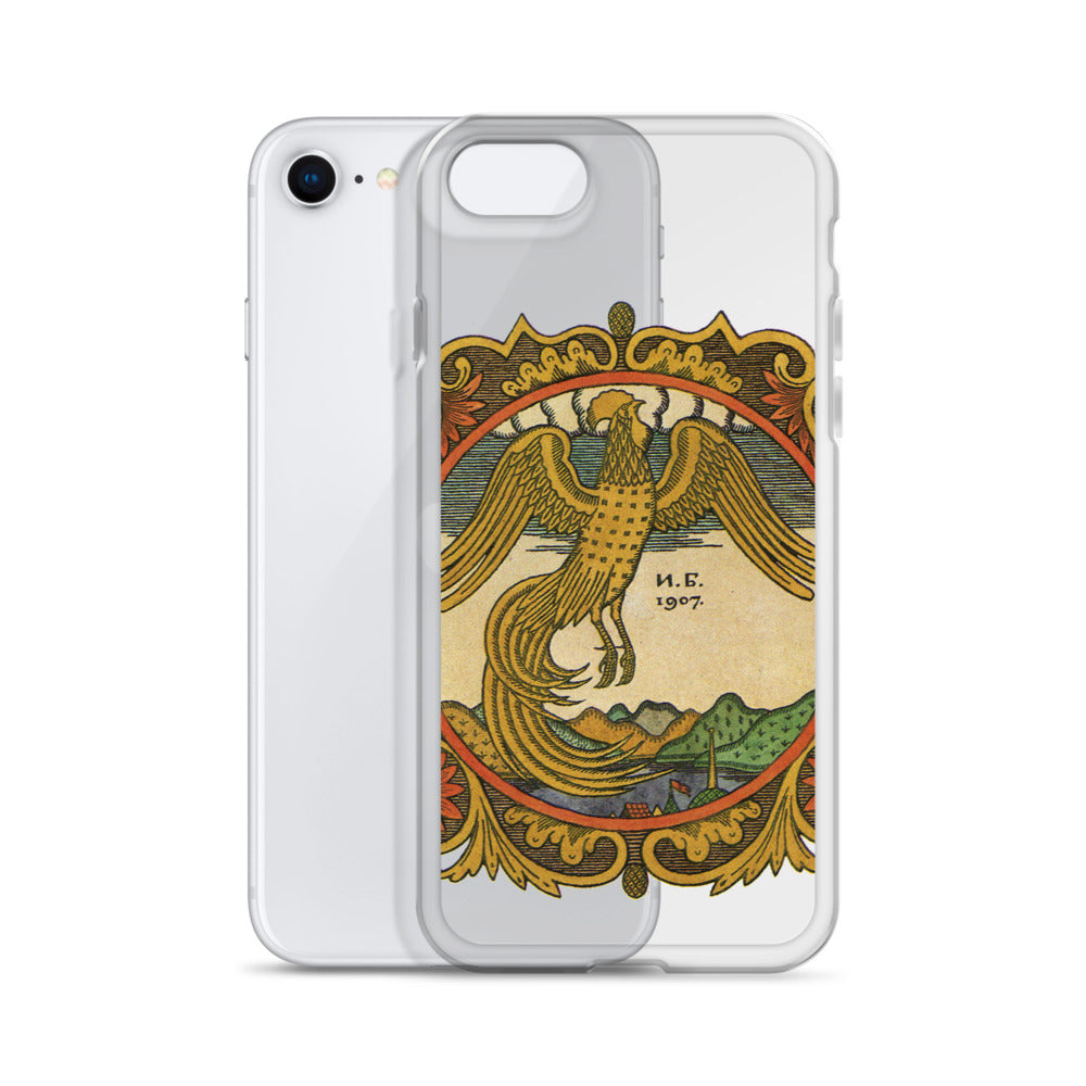 Golden rooster, illustration by Ivan Bilibin, on iPhone case.