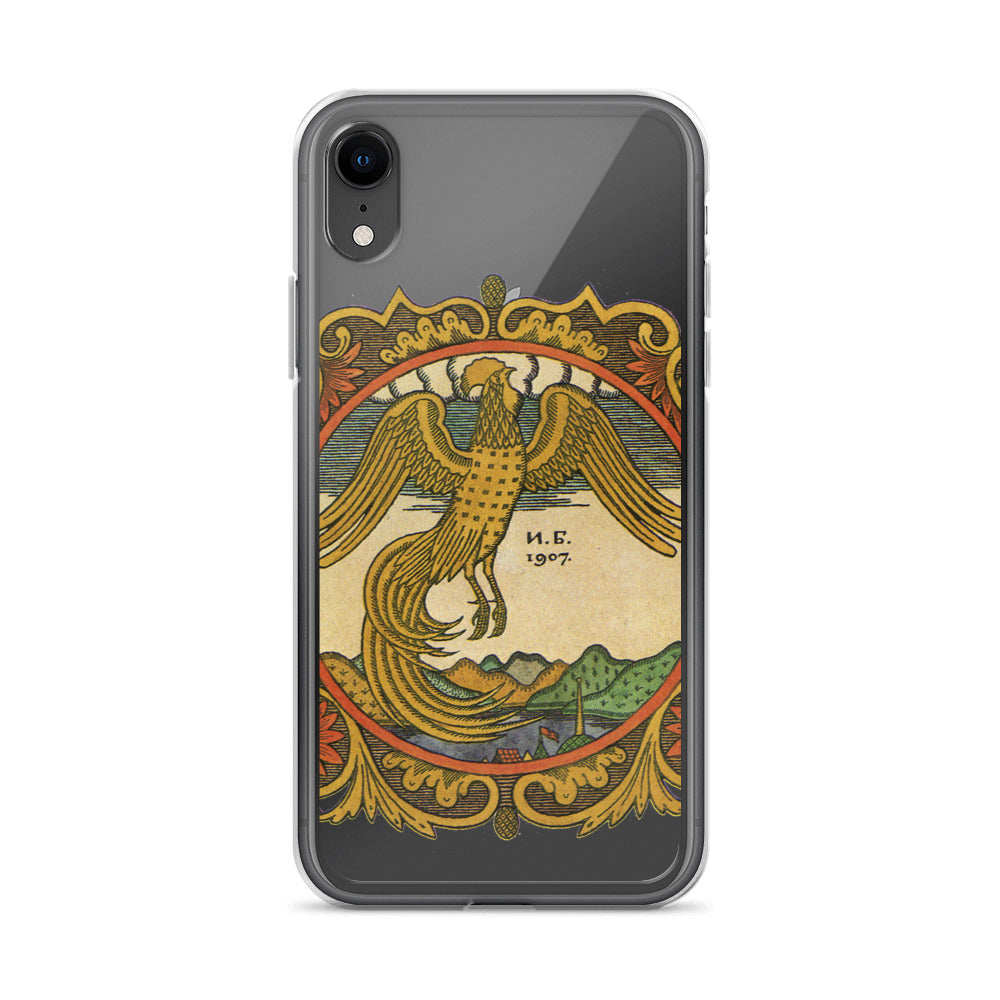 Golden rooster, illustration by Ivan Bilibin, on iPhone case.