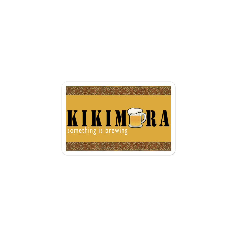 Vinyl sticker with saying "Kikimora Something is brewing." Referencing the folklore tales that the swamp creature brews beer.
