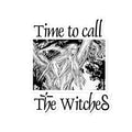 Vinyl sticker with an illustration of a rusalka by Ivan Bilibin, with saying "Time to call the witches."