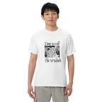 T-shirt with an illustration of a rusalka by Ivan Bilibin, with saying "Time to call the witches."mockup
