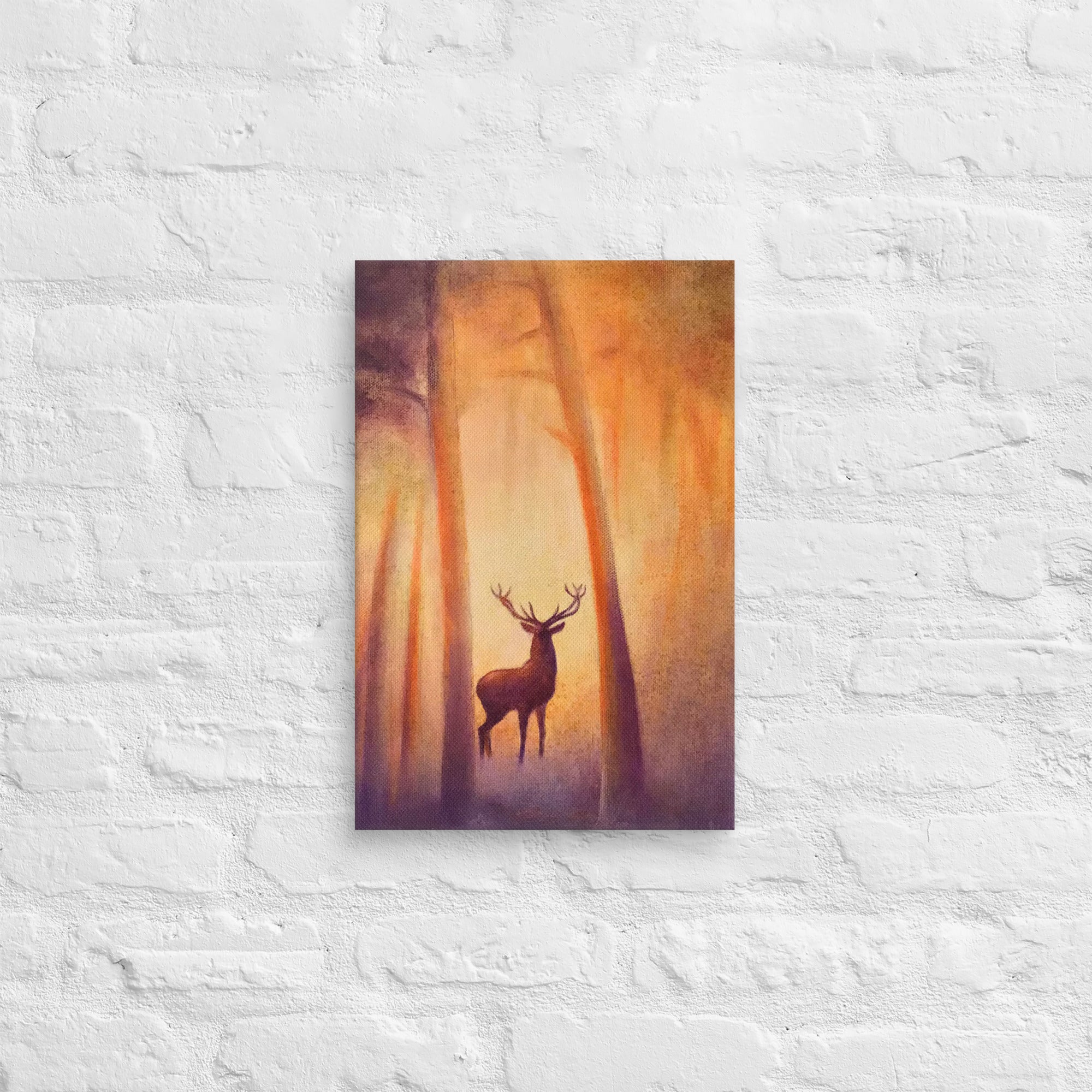 Sacred stag folklore digital painting by Nelinda. Illustration honoring the deer as a holy forest creature in myth and tradition.
