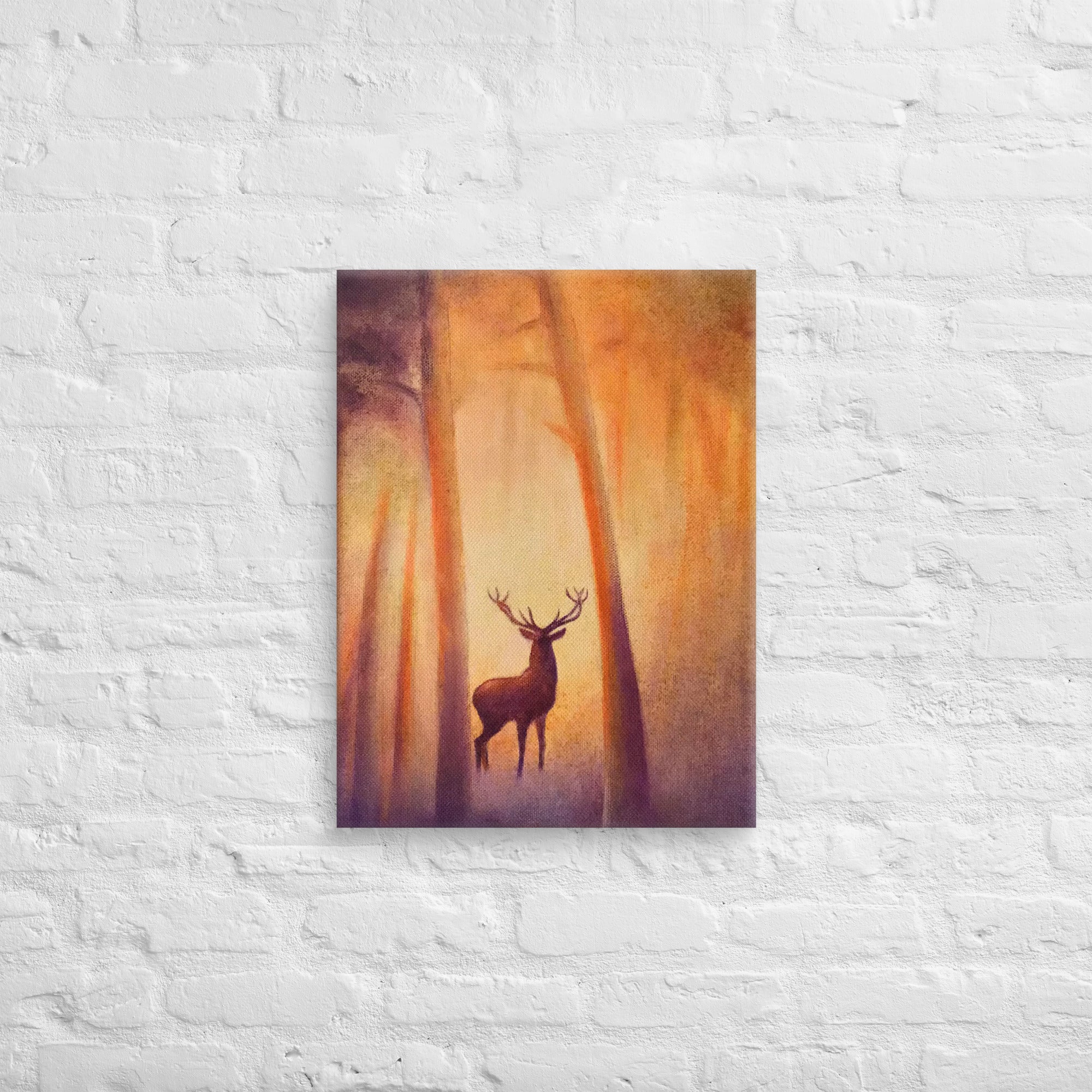 Sacred stag folklore digital painting by Nelinda. Illustration honoring the deer as a holy forest creature in myth and tradition.