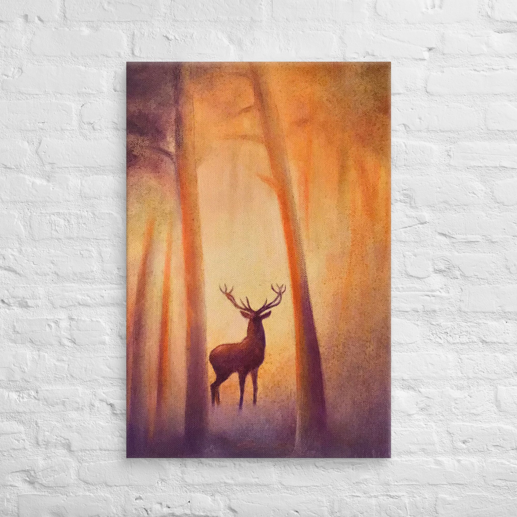 Sacred stag folklore digital painting by Nelinda. Illustration honoring the deer as a holy forest creature in myth and tradition.