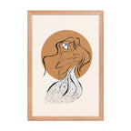 Framed poster of a Samodiva, a divine folklore spirit digital art print by Nelinda. Illustration portraying the Samodiva as a divine forest spirit.