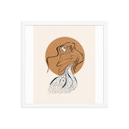 Framed poster of a Samodiva, a divine folklore spirit digital art print by Nelinda. Illustration portraying the Samodiva as a divine forest spirit.