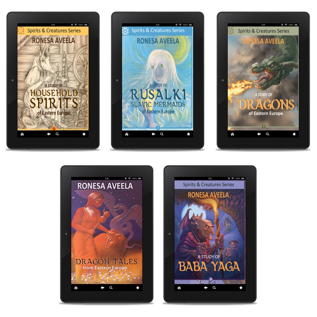 Covers of Spirits & Creatures series by Ronesa Aveela, ebooks exploring Slavic spirits and folklore