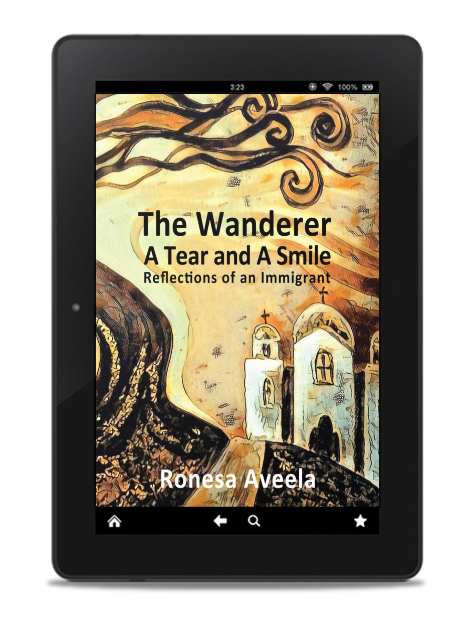 Cover of The Wanderer: A Tear and A Smile by Ronesa Aveela, an ebook memoir reflecting on the legal immigrant experience