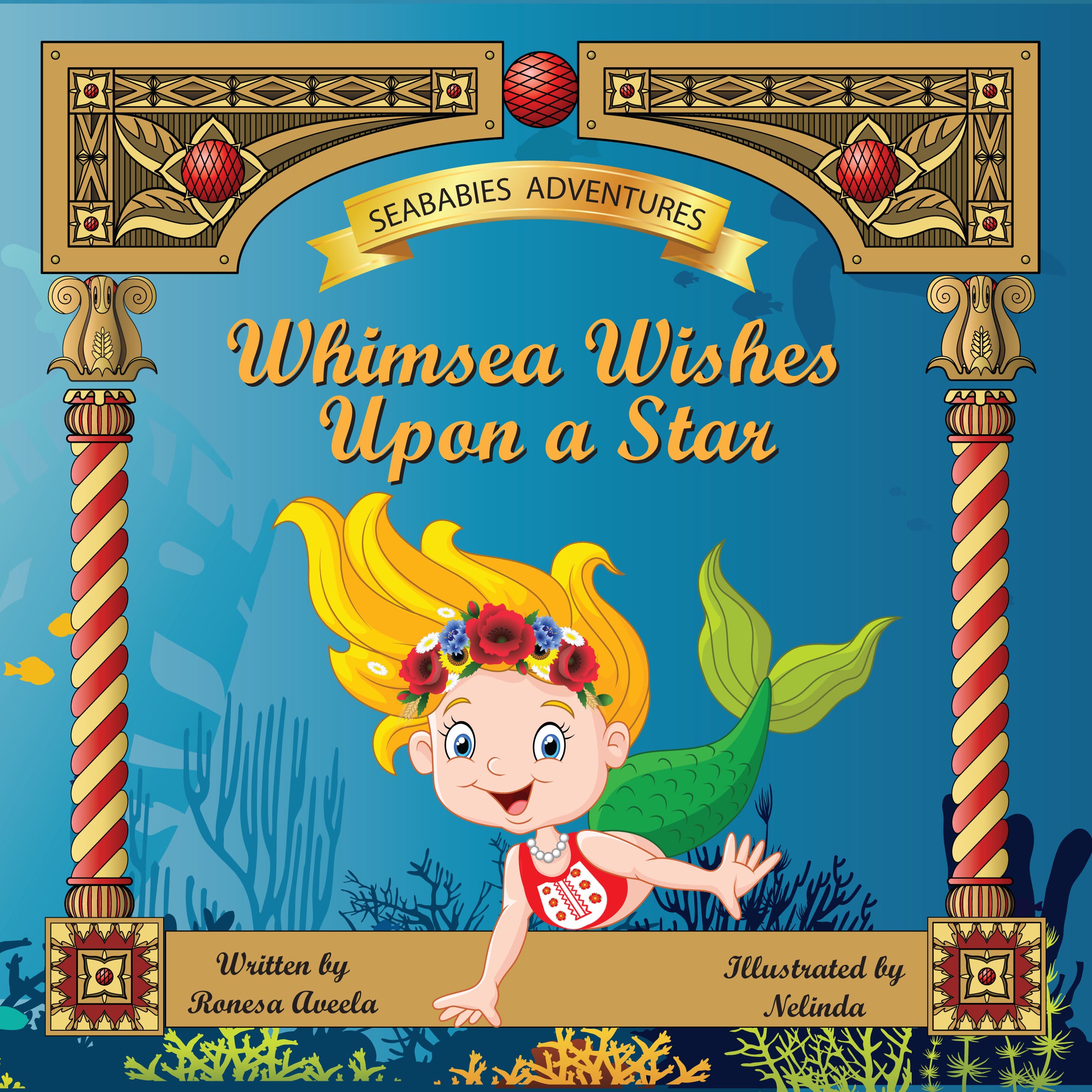 Cover of Whimsea Wishes Upon a Star  by Ronesa Aveela, children's picture book in the Seababies Adventures series